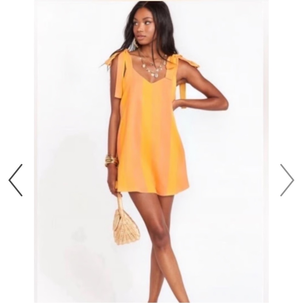 Show Me Your MuMu Orange Tie-Shoulder Mini Dress
